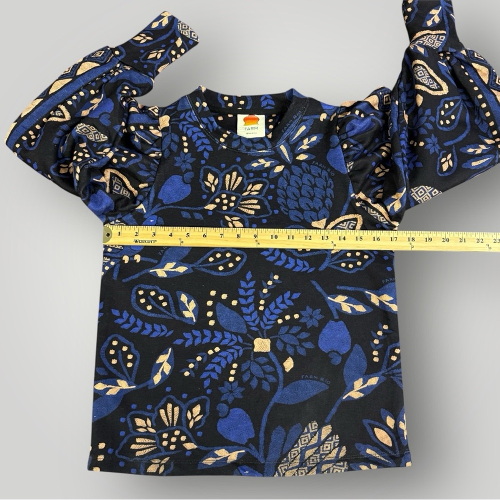 NWT FARM RIO Blue Macaw Forest‎ Sweatshirt Sz XS - Picture 8 of 10